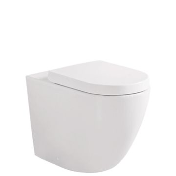 Koko Tornado Flush Wall-Faced Toilet Suite, Matte White by Fienza