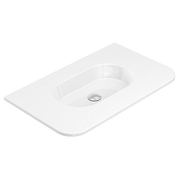 Lola Gloss Full Depth Curved Ceramic Basin Top 750mm NTH by Fienza