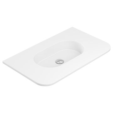 Lola Matte Full Depth Curved Ceramic Basin Top 750mm NTH by Fienza