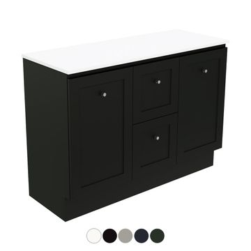 Newport Door & Drawer 1200 Double Bowl Floor Standing Vanity by Fienza