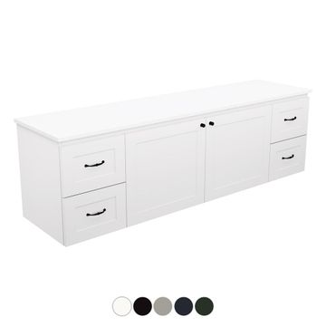 Newport Door & Drawer 1800 Double Bowl Wall Hung Vanity by Fienza