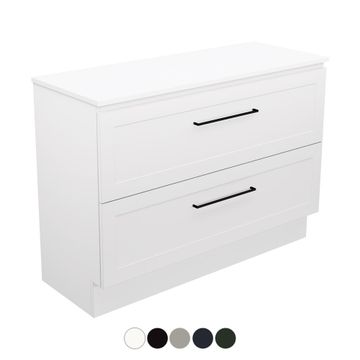 Newport All Drawer 1200 Double Bowl Floor Standing Vanity by Fienza