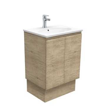 Rotondo Edge Scandi Oak 600 Vanity On Kickboard by Fienza