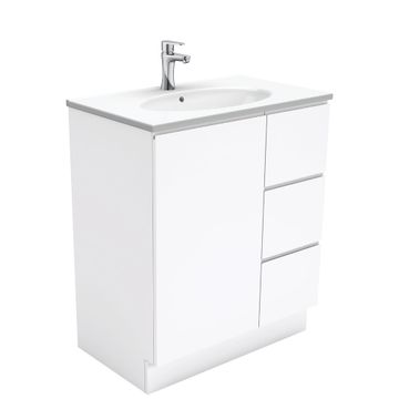 Rotondo Fingerpull Gloss White 750 Vanity On Kickboard by Fienza