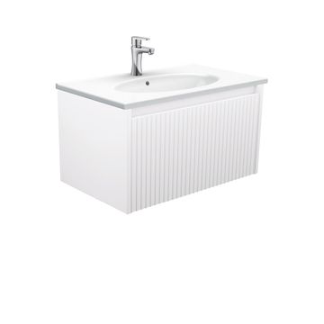 Rotondo Alina Satin White 750 Wall-Hung Vanity by Fienza