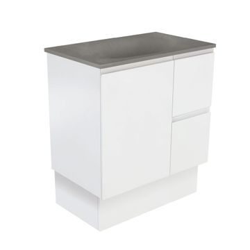 Satori Fingerpull 750 Satin White Vanity On Kick by Fienza
