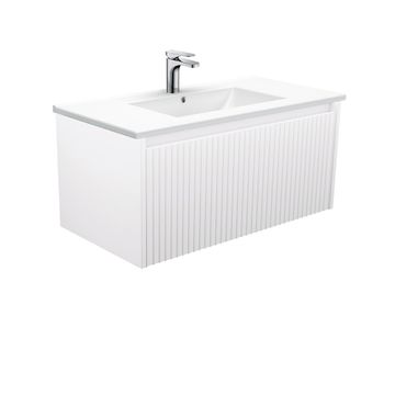 Dolce Alina Satin White 900 Wall-Hung Vanity by Fienza