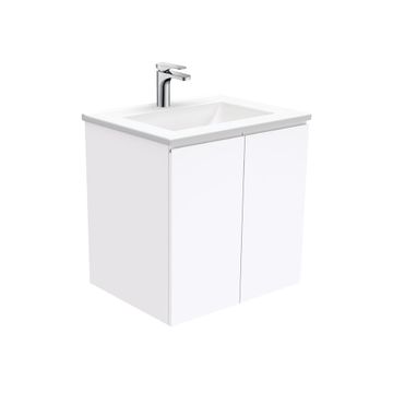 Vanessa Fingerpull Gloss White 600 Wall-Hung Vanity by Fienza