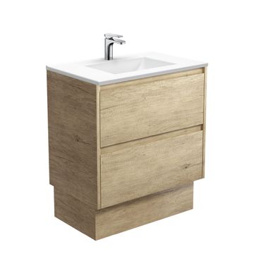 Vanessa Amato 750 Scandi Oak Vanity On Kick by Fienza