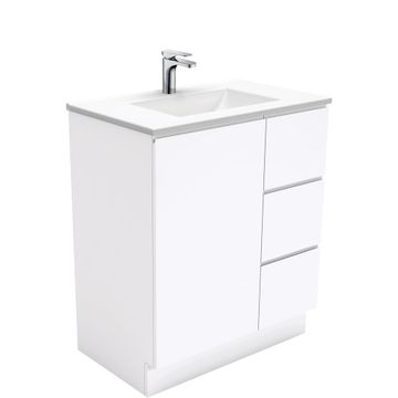 Vanessa Fingerpull Gloss White 750 Vanity On Kickboard by Fienza