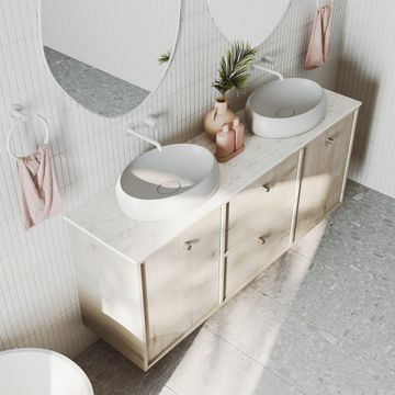Cierra 1800 Double Bowl Wall Hung Vanity by Fienza - view 3