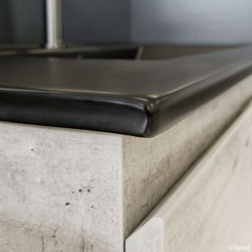 Dolce Matte Black Fingerpull Gloss White 750 Vanity On Kickboard by Fienza - view 2