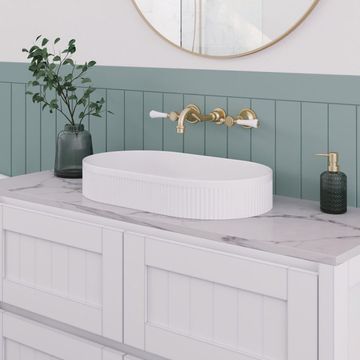 Eleanor Oval Above Counter Fluted Basin by Fienza - view 5