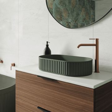 Minka Pill Solid Surface Above Counter Basin, Forest by Fienza - view 2