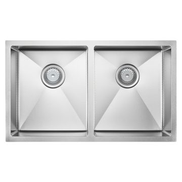 Hana Anti-Scratch 27L/27L Double Kitchen Sink Kit, Stainless Steel by Fienza - view 2