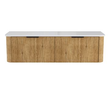 Minka Curved Scandi Oak 1500 Wall Hung Cabinet by Fienza - view 2