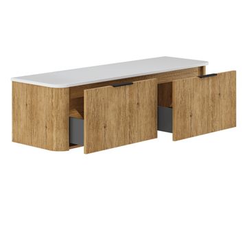 Minka Curved Scandi Oak 1500 Wall Hung Cabinet by Fienza - view 3