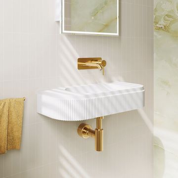 Minka Solid Surface Wall Basin, No Tap Hole by Fienza - view 2
