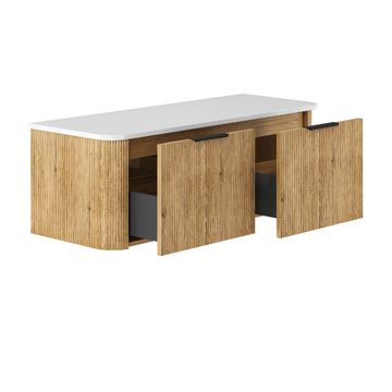 Minka Curved Scandi Oak 1200 Wall Hung Cabinet by Fienza - view 3