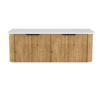 Minka Curved Scandi Oak 1200 Wall Hung Cabinet by Fienza - view 2