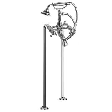 Floor mounted bath tap on risers with shower set F5084/4 by FIMA Carlo Frattini