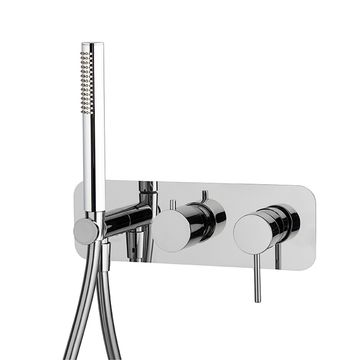 Single lever bath and shower mixer for concealed installation 2 outlets with shower set F3049WX2 by FIMA Carlo Frattini