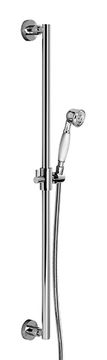 Classic showers Wall-mounted shower slide bar in brass with hand shower and flex, without wall water inlet by Fir Italia