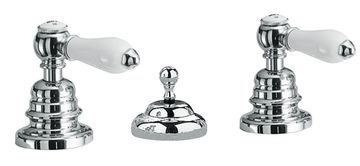 Melrose 21 Three-hole bidet mixer without spout, with pop-up drain and pull-rod by Fir Italia