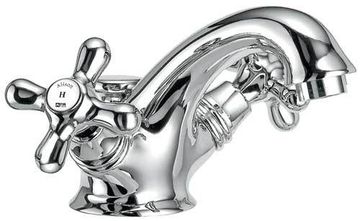 Alison 33 One-hole wash basin mixer, 105 mm high, center distance 120 mm long, with pop-up drain and pull-rod by Fir Italia