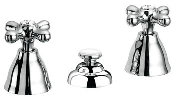 Alison 33 Three-hole bidet mixer without spout, with pop-up drain and pull-rod by Fir Italia