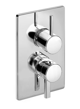 Nohea 77 External part for wall-mounted built-in thermostatic shower mixer with stop valve and two-way diverter by Fir Italia