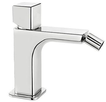 Daily Cube 45 Bidet mixer, 150 mm high, center distance 120 mm long, with clic/clac pop-up drain by Fir Italia