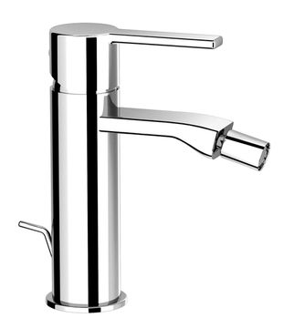 Sweet 46 Bidet mixer, 170 mm high, center distance 115 mm long, with pop-up drain and pull-rod by Fir Italia