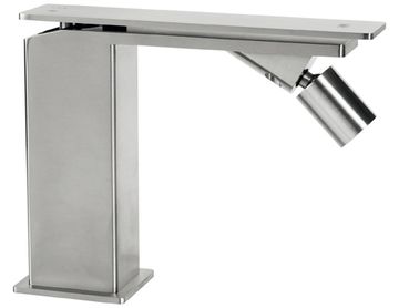 PlaySteel 58 Bidet mixer, 130 mm high, center distance 134 mm long, without pop-up drain by Fir Italia