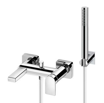 Doda 67 Wall-mounted bath mixer with diverter and shower set by Fir Italia