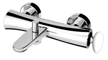 Synergy Stone 95 Wall-mounted bath mixer with diverter and flex hose connection by Fir Italia