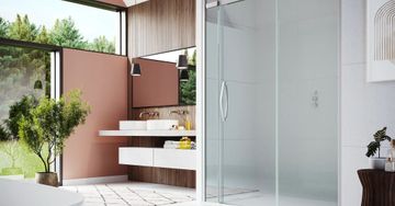 ORO Sliding Door with Two Inline Panels and Frameless Side Panel by Flair Showers