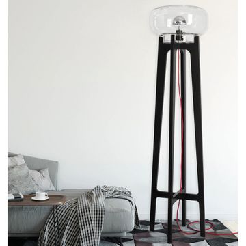 LMP DOELAN - Wooden floor lamp by Flam & Luce