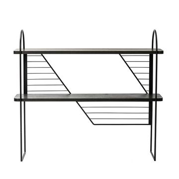 Urban Nomad Console Table - Black with black recycled steel frame. 94x27 cm by FÓLK Reykjavik