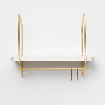 Urban Nomad Wall Shelf / 42x24 cm / Gold / White by FÓLK Reykjavik