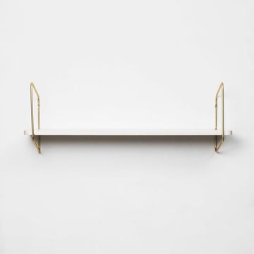 Urban Nomad Wall Shelf / 94x24 cm / Gold / White by FÓLK Reykjavik