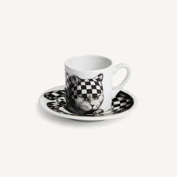 Coffee cup High Fidelity Tigrato black/white by Fornasetti