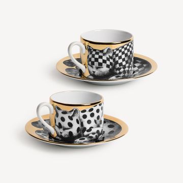 Set of 2 tea cups High Fidelity by Fornasetti