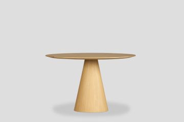 Pico Ahşap Yuvarlak Masa – Meşe Natural Ayak, Meşe Natural Tabla (120 cm) by Forni