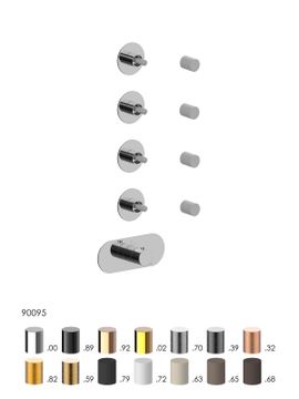 Parte esterna visibile incasso termostatico collettore 4 vie by Frattini Rubinetti dal 1958