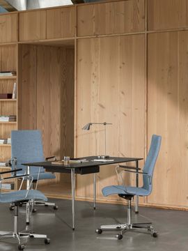 Oxford 3273t No Arm Padding Medium Back Fixed Seat Height Glides Or Toes Arms 5 Star Base by Fritz Hansen