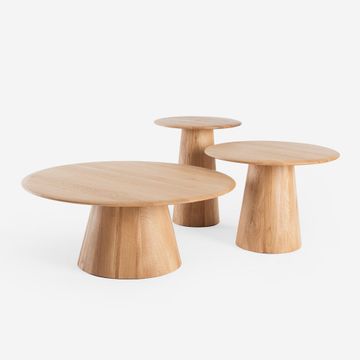 Mushroom Coffee & Side Table - Oak by GAZZDA