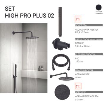 High pro plus 02 5-piece shower set, round by GEDY