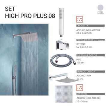 High pro plus 08 5-piece shower set, square by GEDY
