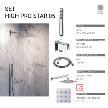 High pro star 05 5-piece shower set, square by GEDY